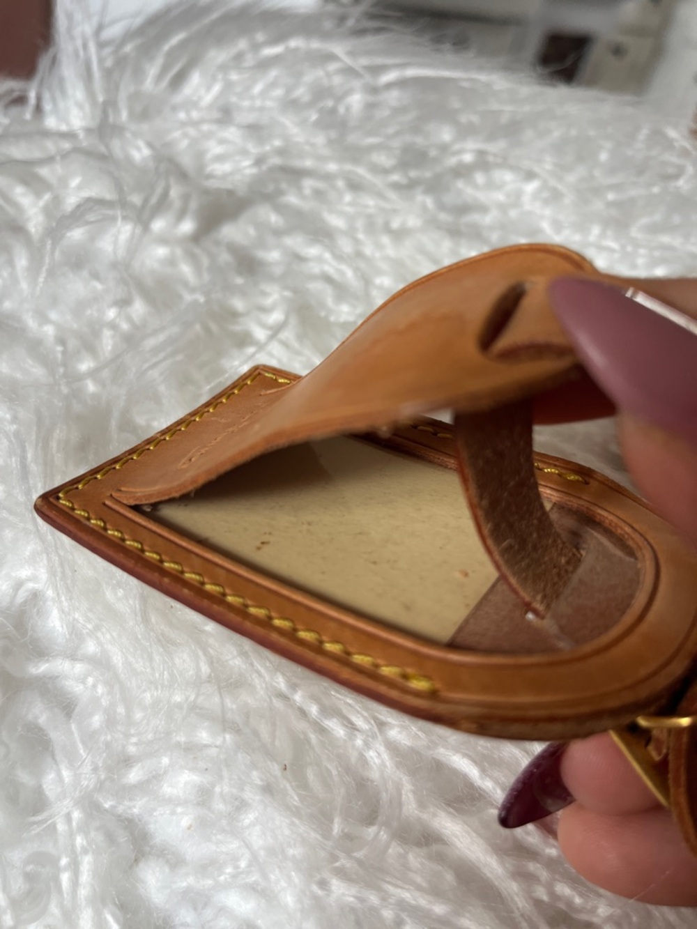 Louis Vuitton Brown Leather Luggage Tag with Strap - Picture 13 of 14